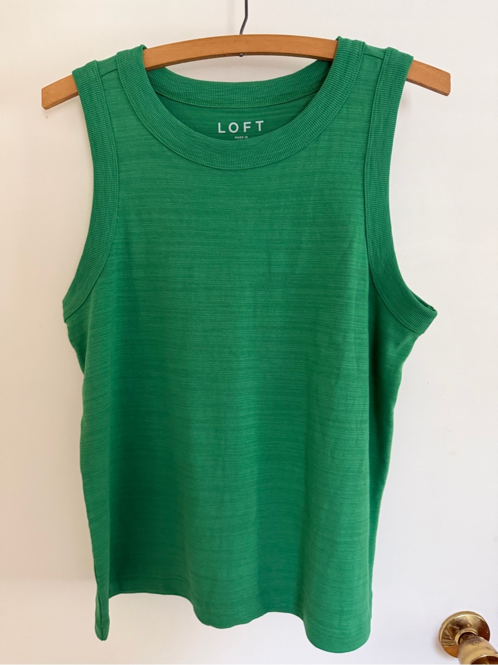 LOFT Kelly Green Ribbed Crewneck Tank